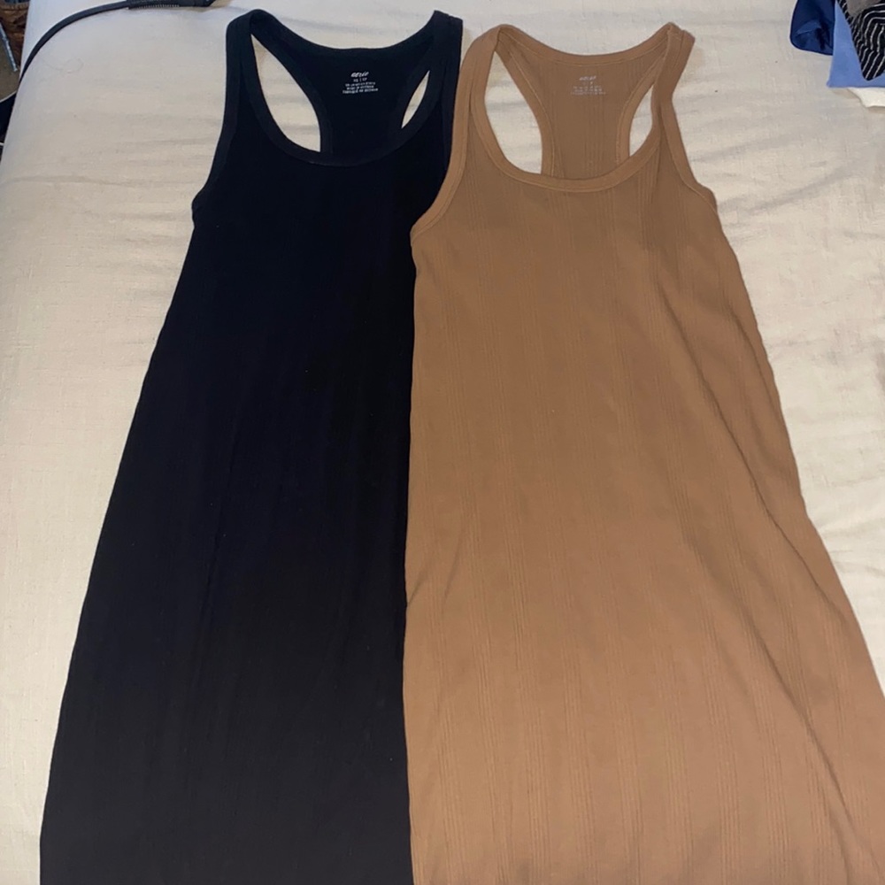 2 aerie neutral tank maxi dresses